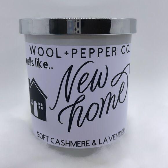NWT Wool + Pepper Co. NEW HOME Soy Candle - Soft Cashmere & Lavender - Picture 2 of 4